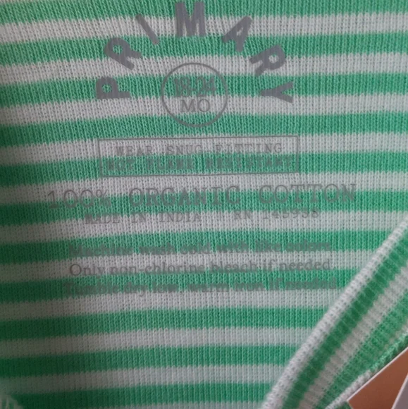 Primary - NWT Footed Pajamas Zip-Up Sleepers Green & White Stripe Organic Cotton - Picture 2 of 3